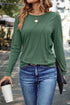 Asymmetric Exposed Seam Detail Drop Shoulder Crew Neck Pullover Top